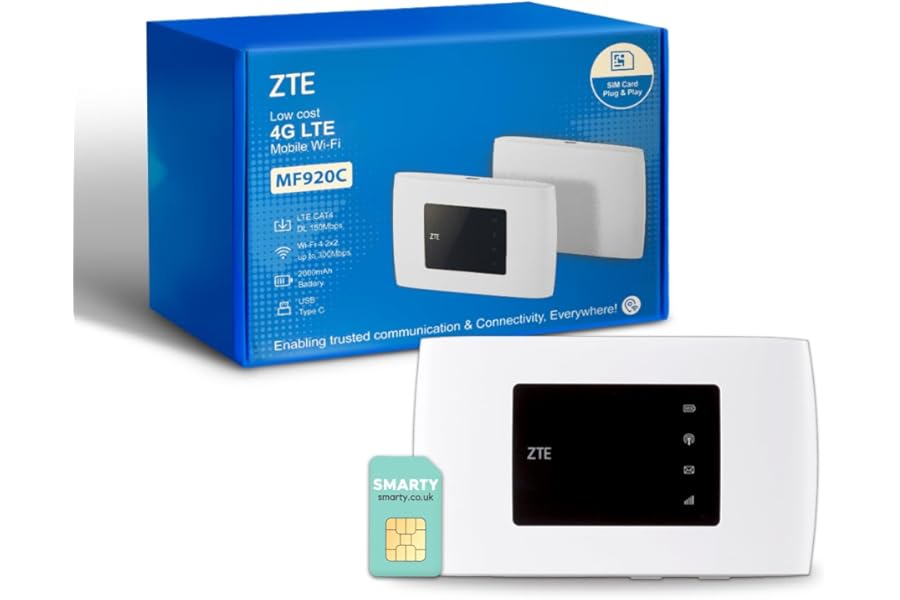 ZTE MF920, 4G+ MiFi Portable WiFi, Connect 32 Devices, Lasts up to 10hour Battery, Global Travel Device - Simple Use, Easy App, Unlocked SIM Card Slot