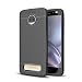 Produktbild Motorola Moto Z2 Force Hülle, [Leder Textures Design] Weiches Silikon TPU Stoßfall Case, [Anti-Fingerabdruck] Anti-Rutsch Kratzfest Leichtgewicht Abdeckung [mit Panzerglas Schutzfolie] - Schwarz