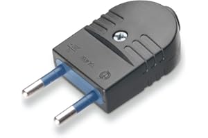 POLY POOL - PP0455.1X Spina Volante Italiana Piccola 10A 2P - Spina con Fermacavo Isolante a Vite - Spina Volante per Casa e Lavoro - Spina Made in Italy Nera - Spina Volante in Tecnopolimero