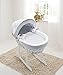 White Dimple White Wicker Moses Basket & Deluxe White Rocking Stand
