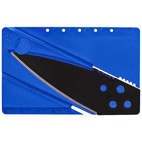 Preisvergleich Produktbild Kreditkarten-Messer ,Kreditkartenmesser, Faltmesser, Klappmesser, Camping-Messer, Taschenmesser Messer in blau, Outdoor / Survival Messer