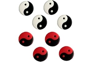 VOLLGUFEN 8 pz Antivibrazione tennis，Antivibrazione per tennis，Tennis accessori，Tai Chi Silicone Racchetta Ammortizzatore，per Tutti I Modelli Racchetta Da Tennis Racchetta e Badminton Accessori（Bianco e Rosso）