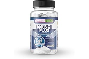 ‎HEALTHY FUSION Healthy Fusion, DormiPlus | Schlaftabletten mit reiner Melatonin, L-Theanin und Vitamin B6 | Hilft, schnell einzuschlafen | Beseitigt Schlaflosigkeit und nächtliches Aufwachen | 90 Kapseln