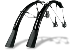 SKS GERMANY RACEBLADE PRO Set Black Schutzblech-Set, ideal für Rennräder (superleichtes Fahrradzubehör mit extra langem Spoiler, Schnellspanner, inkl. Streben und Befestigungsmaterial), schwarz