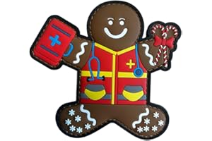 GEARBUDDIES Rettungsdienst Lebkuchenmann Rubber Patch Weihnachtspatch mit Hakenklett