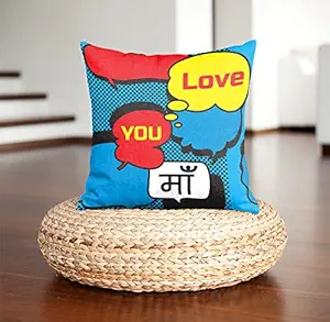 DreamVio Soft Fabric Cushion, Gifts for Mom,Grandma,World's Best Mom,Pyari Mumma,Mummy on Birthday's, Mother's Day Color : Blue Size : 12 x 12 Inch Design 175