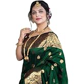 C J Enterprise Women's Pure Soft Silk Saree With Blouse Piece For Wedding