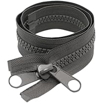 Cerniera Lampo #10 In Plastica | 242 Cm, Nero, Doppio Cursore - Per Tende, Sacchi A Pelo, Barche