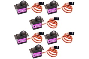 VUNIVERSUM MG90S Lot de 6 mini servomoteurs en métal avec fiche JR Câble de 20 cm pour RC Copter Avion DIY Hélicoptère Segleavion
