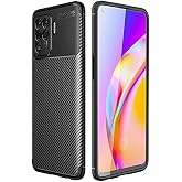 Spia Oppo Reno 5 Lite ile uyumlu Kılıf Siyah Karbon Silikon Orijinal Esnek İnce Geliştirilmiş Dayanıklı Darbe Karşıtı Koruyuc