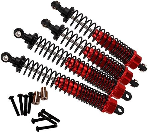 Yiguo 4pcs AX31014 AX31013 Aluminum Alloy Front / Rear Shock Absorber 108mm /130mm for Axial Yeti 1/10 RC Rock Racer 90026 Red
