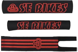 SE Bikes Racing BMX 3PC Pad Set Black/Red, Multicolored
