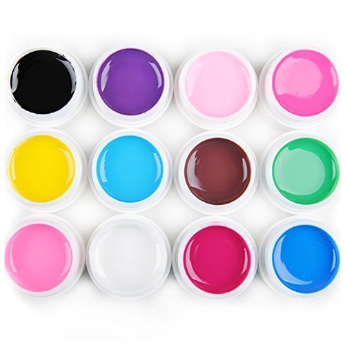 Fashion Gallery 12 pcs Pure Color UV Gel Long Lasting Nail Gels Nail Art Paint Decoration
