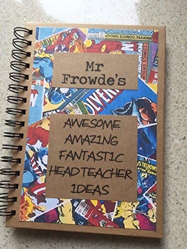 Personalised Notebook Teacher End of Term Gift A5. Hard backed with lined paper. 2 Designs.