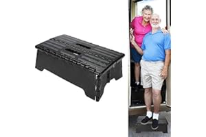 GREENSEN Sgabello Pieghevole Portatile, Mezzo Gradino Antiscivolo Sgabello One Step per Bambini e Adulti, Sgabello a Gradini per Bagno Cucina Giardino Nero 38 x 21,5 x 13 cm