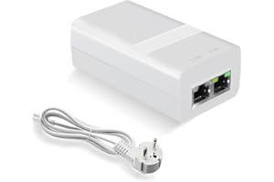 PROCET POE SYSTEM PROCET Iniettore PoE Gigabit 24V 15W, Adattatore PoE Power Injector passivo, Iniettore di alimentazione PoE per telecamera IP/punto di accesso wireless 100metri di lungo raggio, EN15G-24-3
