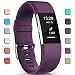 Produktbild Gogoings Für Fitbit Charge 2 Armband Pflaume Weiches Silikon Verstellbares Ersatzarmband Sport Accessories Wristband Fitnessband Uhrenarmband für Fitbit Charge2 Armbänder Damen Herren Klein