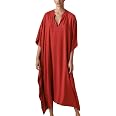 YOUKD Maxi Robe Col V Kaftan Boho - Robe De Plage Plus Size Légère Et Confortable Pour Femme