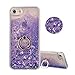 Produktbild Flüssig Hülle für iPhone 7 iPhone 8, Obesky Bling Glitzer Treibsand Handyhülle Klar Hart Plastik Durchsichtig Tasche mit Ring Kickstand Schutzhülle für Apple iPhone 8/iPhone 7 - Lila