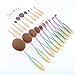 Nestling®10 Pieces Oval Makeup Brush Set Professional Foundation Concealer Blending Blush Liquid Powder Cream Cosmetics Brushes, Toothbrush Curve Makeup Tools for Face and Eyes