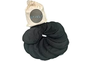 StieLu 12 waschbare Stilleinlagen aus Bambus (12cm schwarz) / Stilleinlagen waschbar mit Wäschenetz und Beutel/Stilleinlagen wiederverwendbar/Stillkissen für den Still-BH