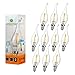 Produktbild 10×GreenSun LED 2W Dimmbar Kerze Glühfaden Kerzenlampe Filament Lampe 2700K Warmweiß E14 Fassung 360°Abstrahlwinkel 220V