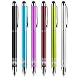 ■ ERGONOMISCHES DESIGN: Hergestellt aus hochwertigem Aluminium, das in Dutzenden von Arbeitsprozessen durch strenge Oxidationsprozesse verarbeitet wird, behält der Stylus Stifthalter eine lang anhaltende, helle Farbe. Sie können den Stift leicht halten, ohne zu rutschen, erhalten Sie ein gutes Gefühl Ihrer Hand. Darüber hinaus verwendet unser Signature-Stift (schwarze Tinte) eine austauschbare Mine, die fließend und glatt schreibt und nicht schleift