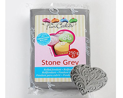 Fondant-Set 3x250g, hautfarben-grau-schwarz, Rollfondant mit Vanillegeschmack - 2