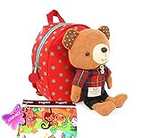 XIAOMEI Branded Toddler Detachable 3D Toy Safety Backpack Walking Harness and Reins With Gift Purse - Red