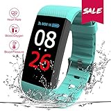 TEZER Fitness Armbanduhr Fitness Tracker Smartwatch Wasserdicht IP67 Aktivitätstracker Schrittzähler Armbanduhr Schlafanalyse Kalorienzähler SMS Aktivitätstracker Bluetooth mit IOS Android (Grün)