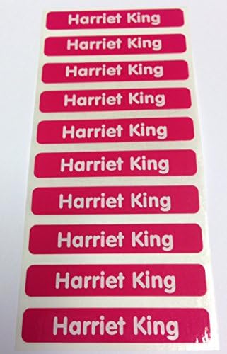 Easy2name Personalised Stick On Waterproof Name Labels (20, Pink)