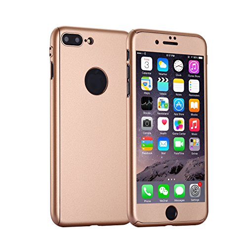 Dreamer-Z Funda de m  vil Iphone7 360 grados paquete s  lido con un agujero para Iphone 7 Oro