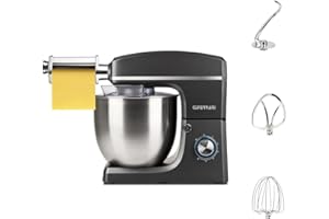 G3 Ferrari G20113 Impastatrice Planetaria con Tirapasta Pastaio 10&Lode, 2200 W (MAX), 10 Litri, Contenitore Inox, 6 velocità + Pulse, Nero/Acciaio