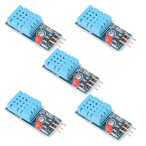 Gaoxing Tech. 5pcs DHT11 temperatura y módulo de sensor de humedad relativa para arduino