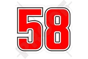 STICKERSWORLD Marco Simoncelli 58 Motorcycle Racing 3 "(75 mm) vinilo bike-helmet, adhesivo