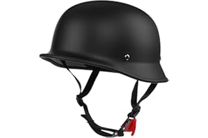 LHBM Classic Casco da Moto Jet,Portatile Mezzi Caschi retrò Casco Scodella Moto Casco Caschi Cromwell,DOT/ECE Certificazione,per Ciclomotore Bobber Crash Chopper Casco di Sicurezza A,56-62CM