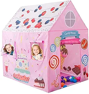 Sell pluse Doll House Jumbo Big Size Extremely Light Weight Water Proof Kids Play House Tent for 10 Year Old Girls and Boys- Multi Color(Doll houds) (Pink) (Doll- Pink) (Happy Birthday Tent)