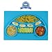 Placemat & Divided Suction Plate | Mess-Free Toddler Suction Bowl | Divided Car Plate For Babys | FDA Approved Divided Placemat For Kids | 4 Compartment Silicone Plate For Baby Led Weaning | Blue