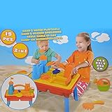 Material: Gelb, Kunststoff DRULINE Sand und Wasser Spieltisch Spielzeug Sandspieltisch Wasserspieltisch Gelb (15-tlg)
