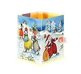 Image de Weihnachten auf dem Eis Teelicht-Adventskalender-Karte zum Aufstellen