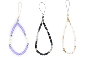 ZKSXOA 3pcs Colgante Móvil Abalorios Pulseras Cuentas de Cadena de Teléfono Correa para Movil Universal Colgante de Mano para Móvil Decoración Phone Charm
