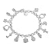 Produktbild Drawihi Armband für Damen und Mädchen, modisch, schlicht, mit 13 verschiedenen kleinen Objekten, 21 cm