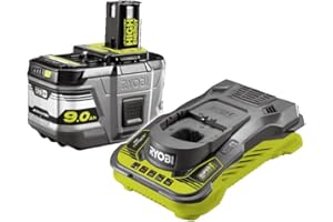 Ryobi Batterie 18V Lithium-ION OnePlus High Energy 9.0 Ah - 1 Chargeur Rapide RC18150-190G