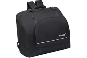 Lelestar Waterproof Thick Padded 60 80 90 120 BASS Piano Accordion Gig Bag Case, with Free Double Shoulder Carry Straps - Black (80-96 Bass)