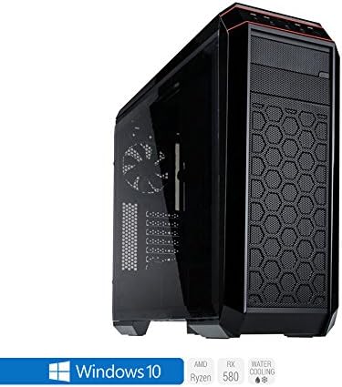 Sedatech Expert Gaming PC with watercooling, AMD Ryzen 5 1600X 6x 3.6Ghz (max 4.0Ghz), Radeon RX580 8Gb, 8Gb RAM DDR4, 1Tb HDD, USB 3.1, HDMI2.0, 4K resolution, DirectX 12, VR Ready, 80+ PSU. Desktop Computer with Windows 10 64 Bit