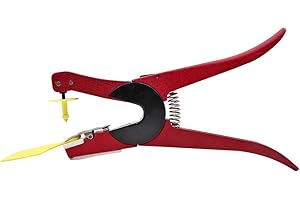 MASXIRCH Ohrmarkenzange, Universal-Vieh-Applikator für Rinder Schafe Schweine Kühe, Ohrmarkenstanze mit Flip Pin (90-Grad drehbar)