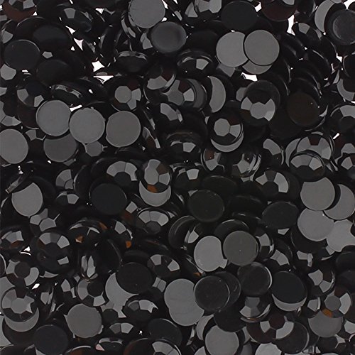 AllRight 1000 Pcs Crystal Rhinestones Flat Back Nail Diamantes Acrylic Rhinestone Black 2MM