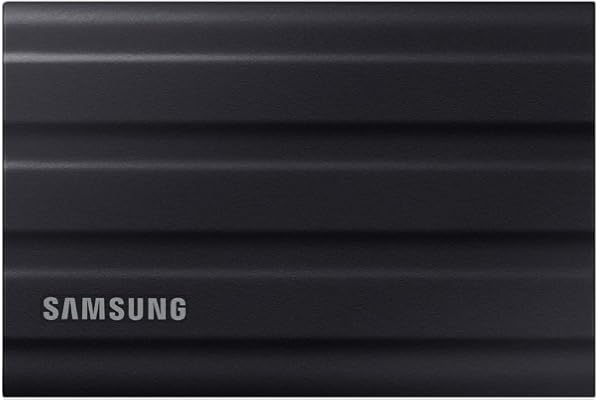 Samsung SSD Externe T7 Shield, 1 To, Noir, MU-PE1T0S/EU, vitesse de lecture/écriture jusqu'à 1050Mo/s, USB 3.2 Gen 2