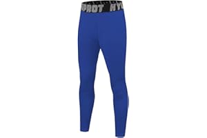 HYCOPROT Youth Boys' Compression Pants Tights Breathable Kids Leggings Athletic Sports Quick Dry Base Layer Childrens Underpants for Running Football Basketball