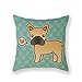 Produktbild NicholasCGShopOnline C5511F Cotton Linen Decorative Throw Pillow Case Cushion Cover Cute Canine French Bull Dog 18 "X18 "